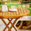 Table d'appoint d'extérieur pliante ronde en bois d'acacia 27,6 po - Résistant aux intempéries