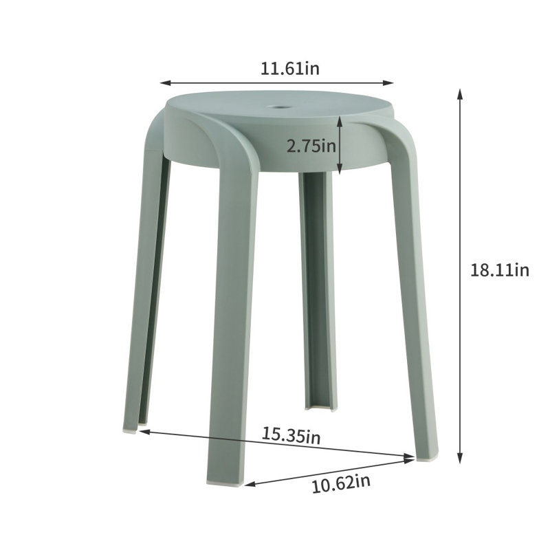 Ensemble de 6 chaises empilables en plastique, Vert