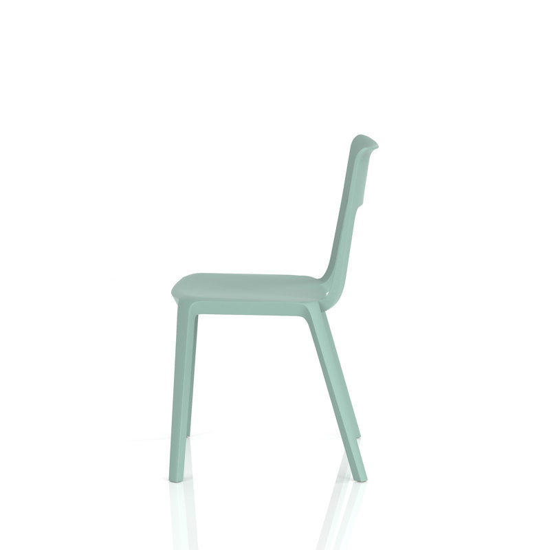Nest Edge Stacking Cafe & Bistro Chair White, Green