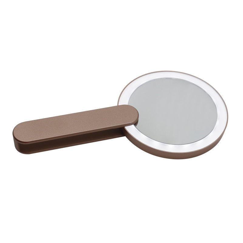 Miroir de maquillage rond Iry, Or rose
