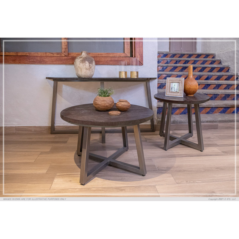Console en bois massif Mikel, Brun