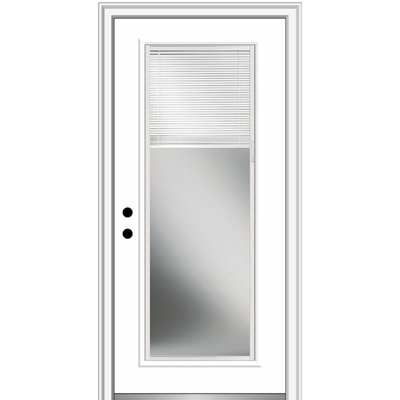 Porte d'entrée pré-montée, Droite / vers l'intérieur, H 81,75 po x l 31,5 po x P 4,56 po, Blanc brillant