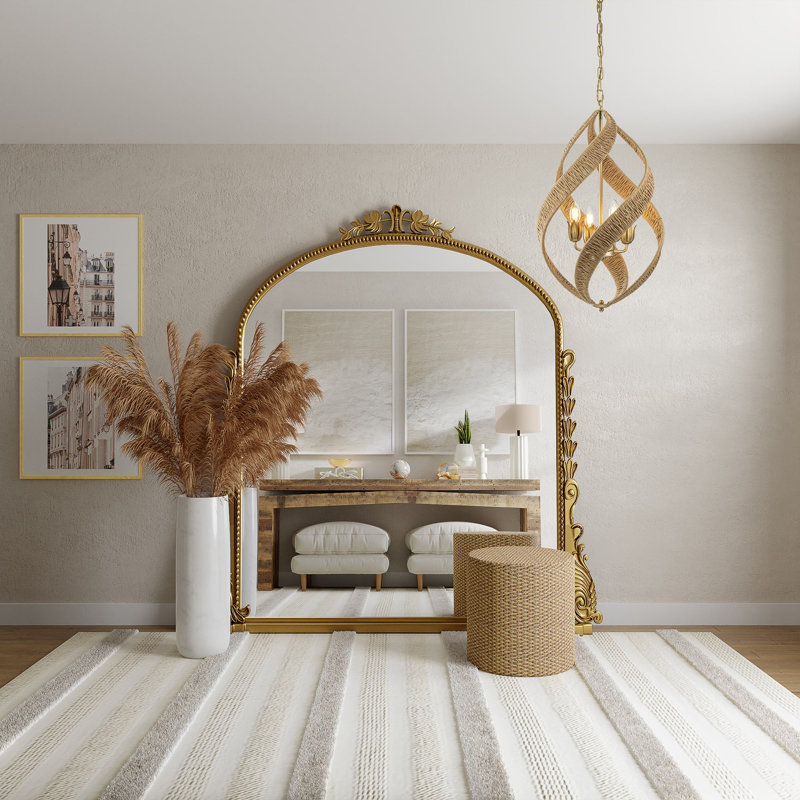 Lustre moderne en rotin 4 lumières Chirles