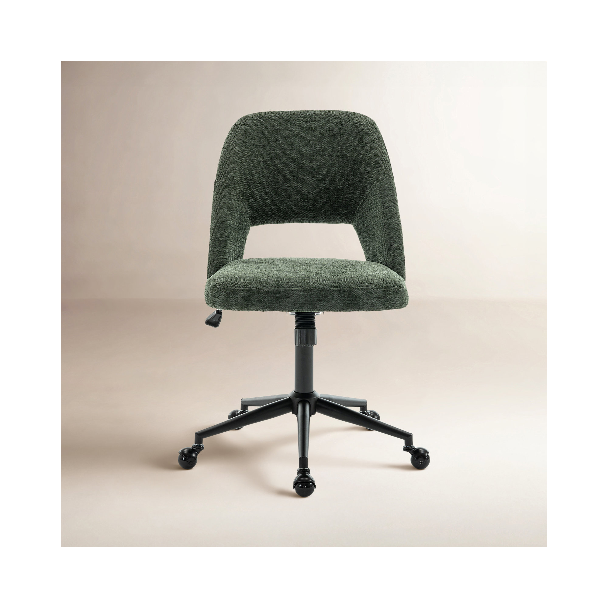 Gramercy Swivel Office Chair, Green Fabric
