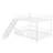 Twin Over Twin Size Metal Bunk Bed With Slide And Guardrails-1857813488