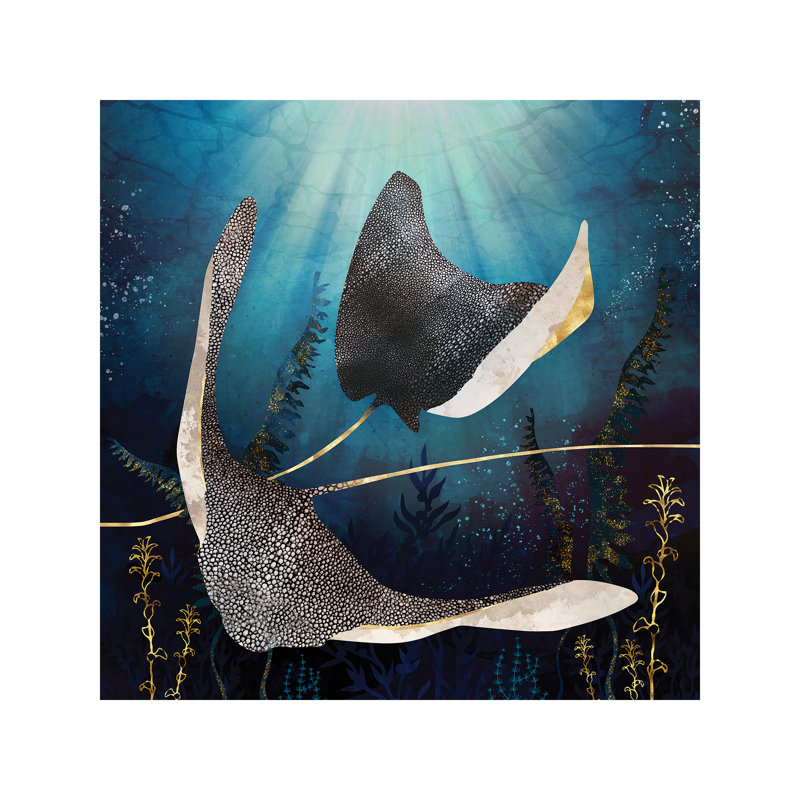 Metallic Stingray - Wrapped Canvas Print, 45.72 cm H x 45.72 cm W x 3.175 cm D