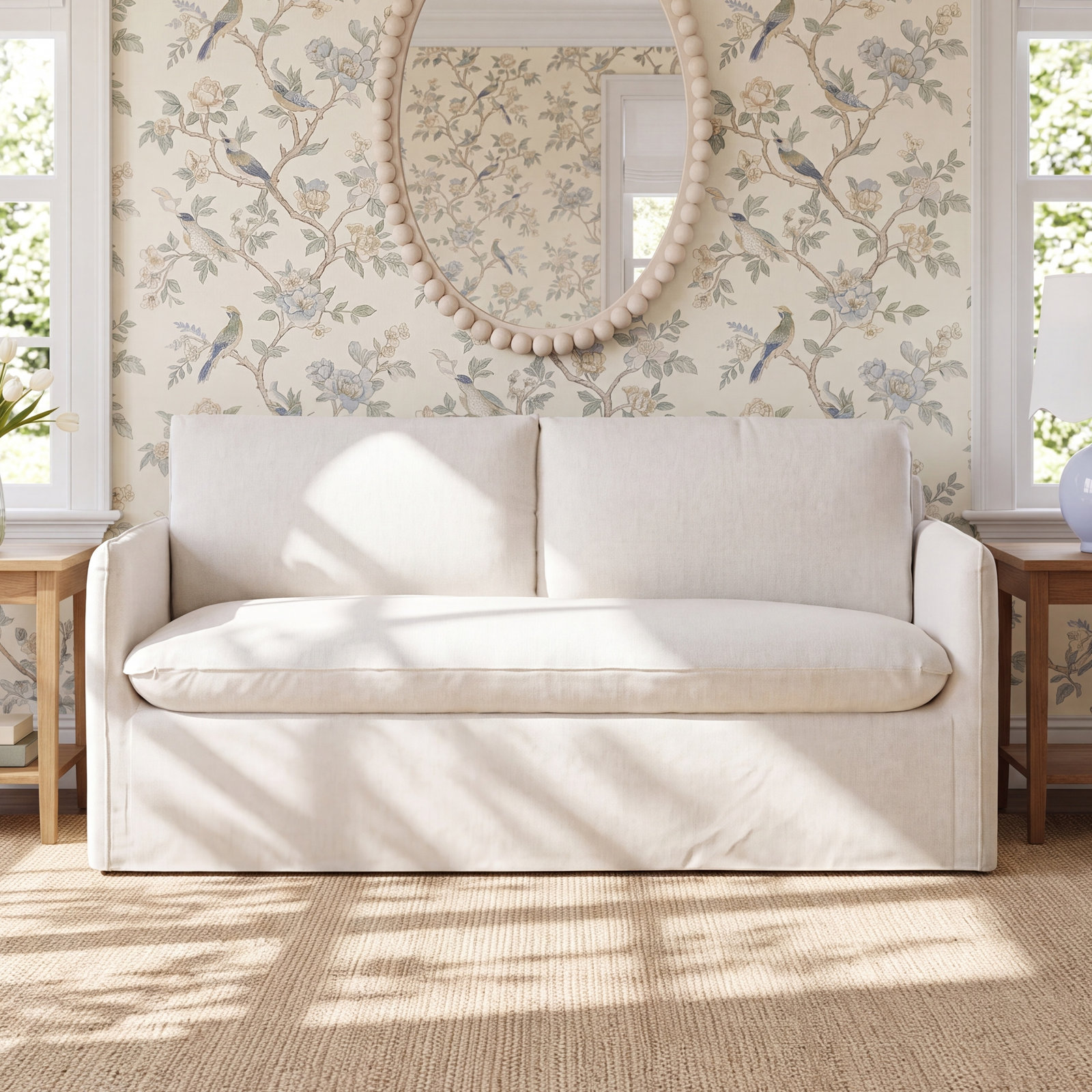 Bellatrix 72'' Upholstered Loveseat, Nomad Snow Crypton® Chenille