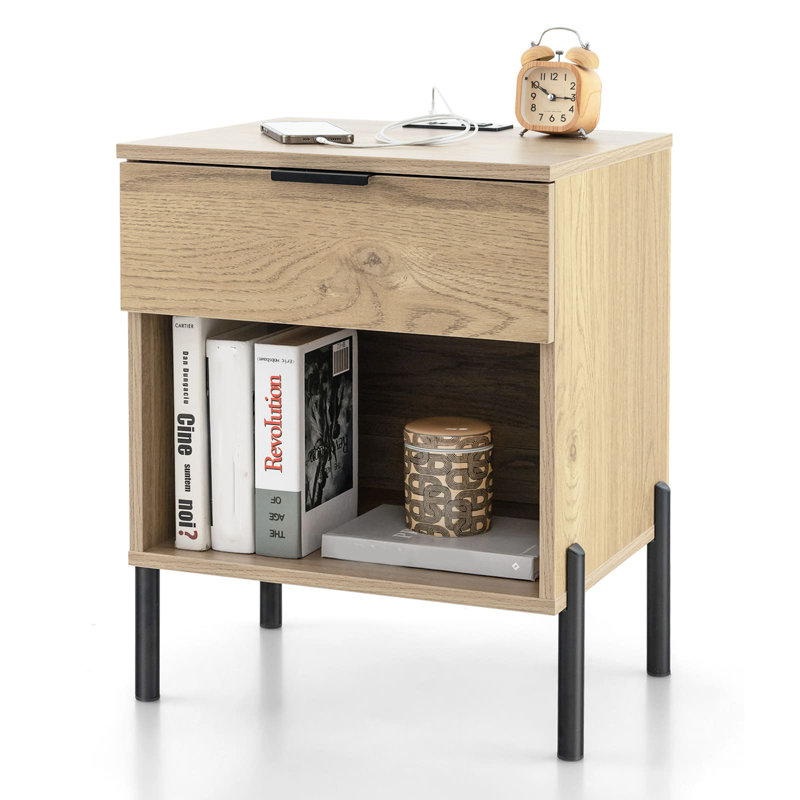 48cm W Manufactured Wood Bedside Table