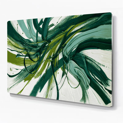 «Lyrical Abstraction 34», art mural en métal vert