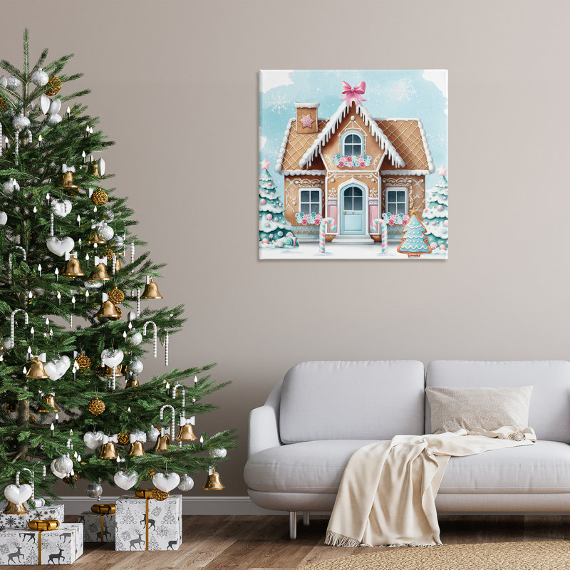 Art mural sur toile Fancy Gingerbread House par Nicole DeCamp, H 36 po x l 36 po