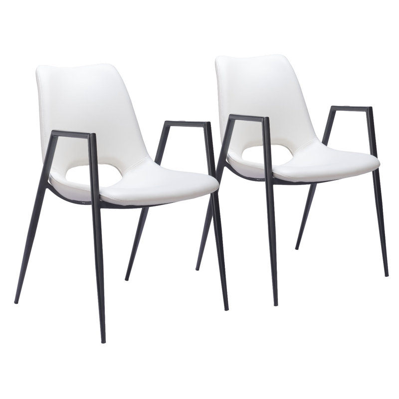 Chaise de salle à manger, Noir, Blanc