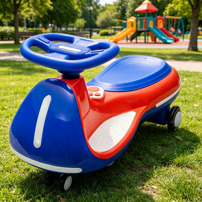 12V Kids Electric Wiggle Ride-On Car, 2-In-1 Twist Car With LED Lights, Bluetooth Music, 5MPH Max Speed