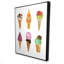 Cornets de crème glacée - Art sur toile encadré mauve