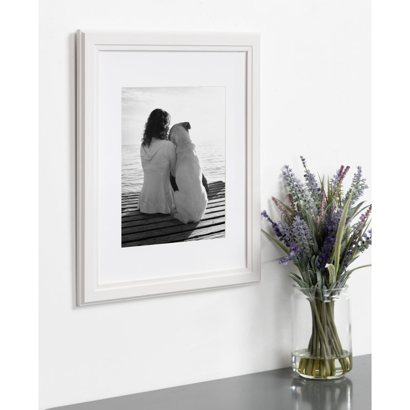 Ensemble de cadres photo 4 pièces Kieva, 11 po x 14 po avec passe-partout de 8 po x 10 po, Blanc