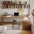 L-Shaped Rectangle Solid Wood Desks-107198546-107198549
