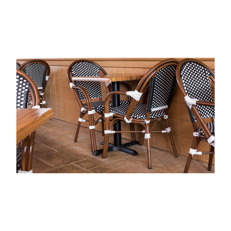 Solid Wood Outdoor Stacking Dining Armchair, Chocolate