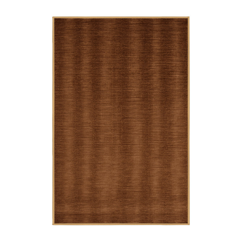 Machine Washable Solid Brown Area Rug, Rectangle 2' x 3'