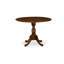 Ensemble de coin repas 3 pièces pour petits espaces comprenant une table de salle à manger ronde avec Dropleaf et 2 chaises rembourrées en tissu de lin brun clair, noyer antique-1113636074-1113636050