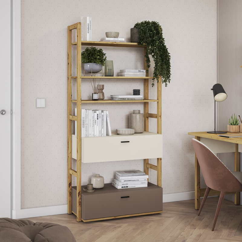 Azal 180cm H Ladder Bookcase, 180cm H x 85cm W x 40cm D