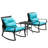 Metal 2 - Person Outdoor Patio Rocking Seating Group with Cushions-129037229