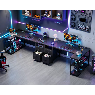 L-Shaped Iron Computer Desk