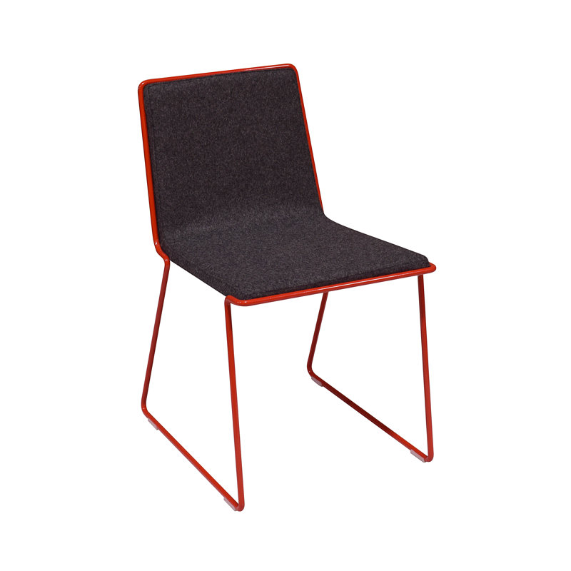 Chaise de salle à manger rembourrée Noelani, Gris foncé / Rouge