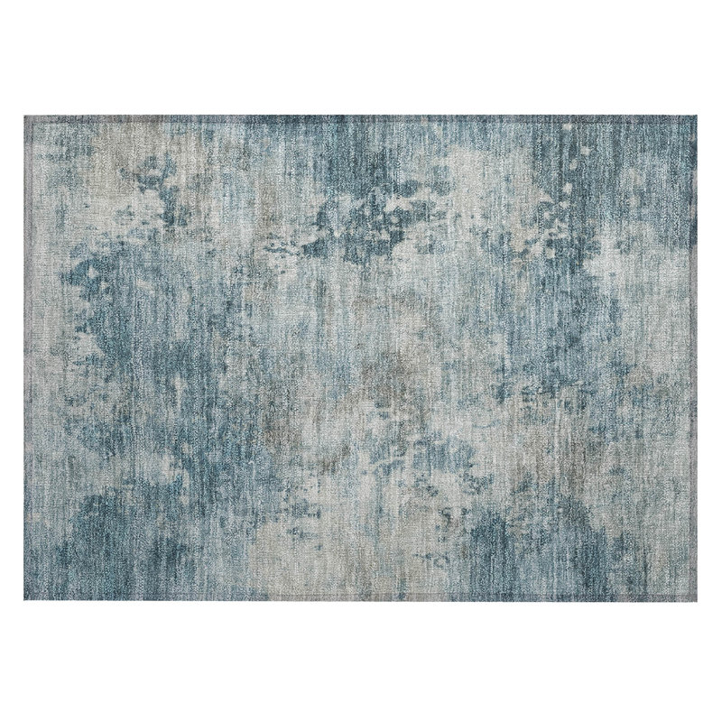 Xhevrie Abstract Indoor / Outdoor Rug, Rectangle 1'8" x 2'6"