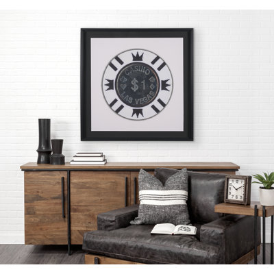 Kirkwood 1 Dollar Vegas Poker Chip By Zap Studio Framed Art Photograph Print Under Glass