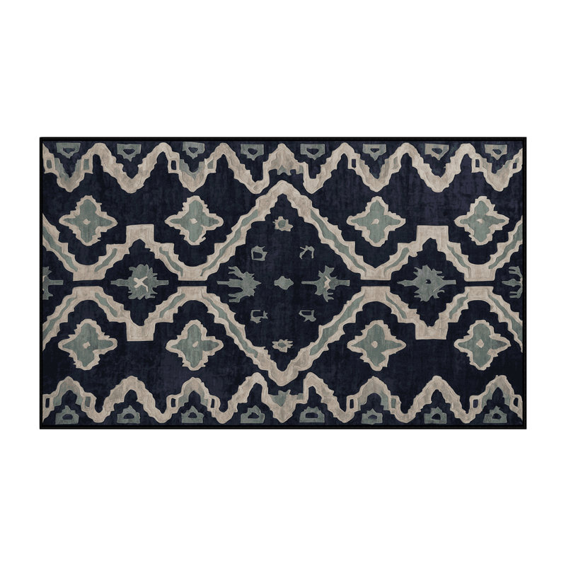 Machine Washable Gray Area Rug, Rectangle 7' x 10'