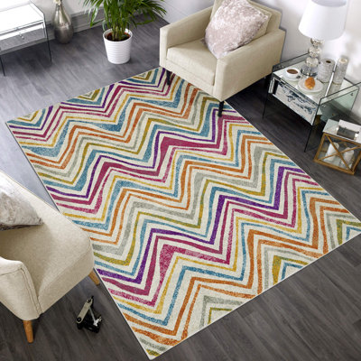 Raunds Tufted Orange/Pink Rug