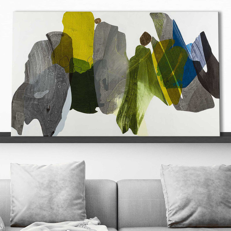 «Exploration des gorges» par Ruth Fromstein - peinture à cadre flottant, H 18 po x l 30 po x P 1 po, Toile tendue