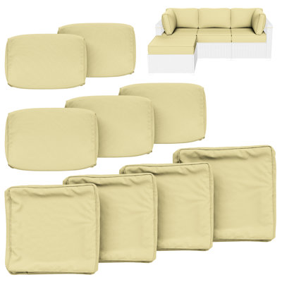 Cartert 9 Pcs Outdoor Cushion Cover Set For 3" Outdoor Cushions And Patio Furniture Cushion Covers,  Only Covers