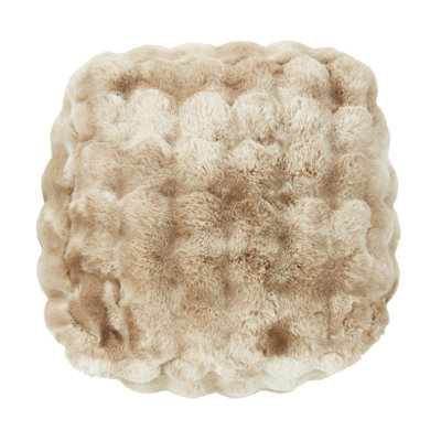 Plush Faux Fur Pouf by Saro