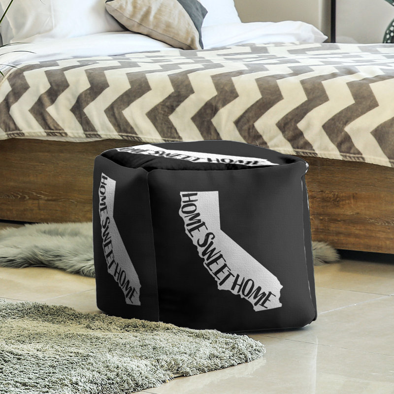 Repose-pieds cube en californie, home, Noir