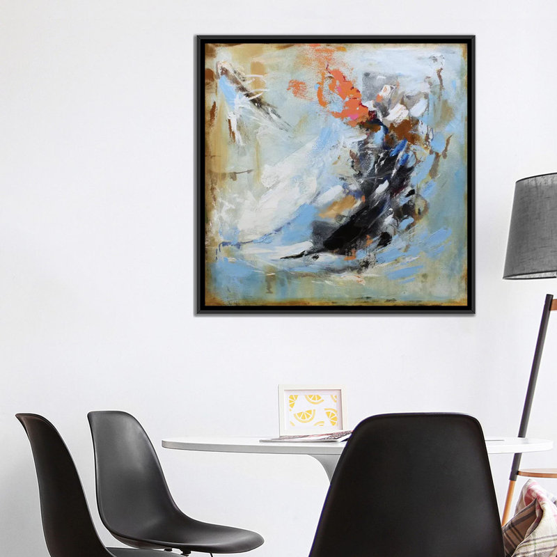 « passion ii », impression sur toile, H 18 po x l 18 po x P 1,5 po, Toile avec cadre noir, Pas de tapis