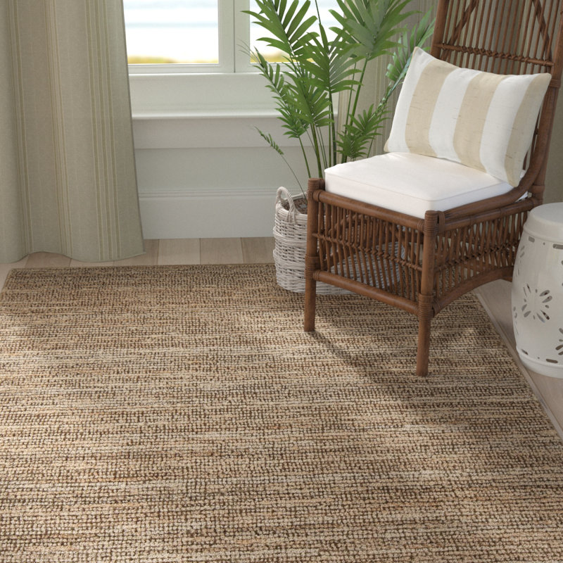 Tapis naturel fabriqué à la main Lilliana, Rectangle 5 pi x 7 pi 6 po