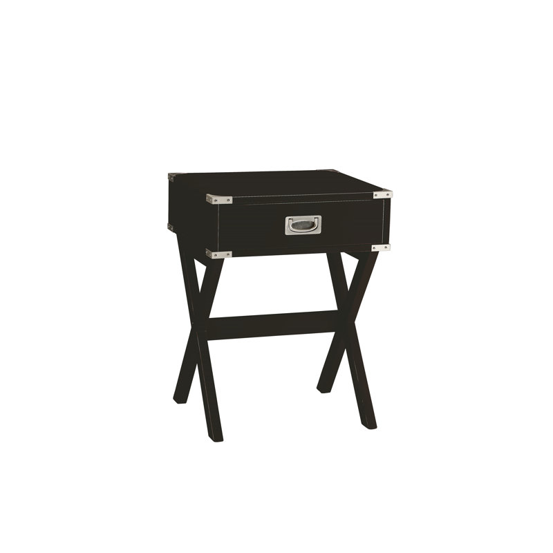 Babs Black Finish Accent Table, Black