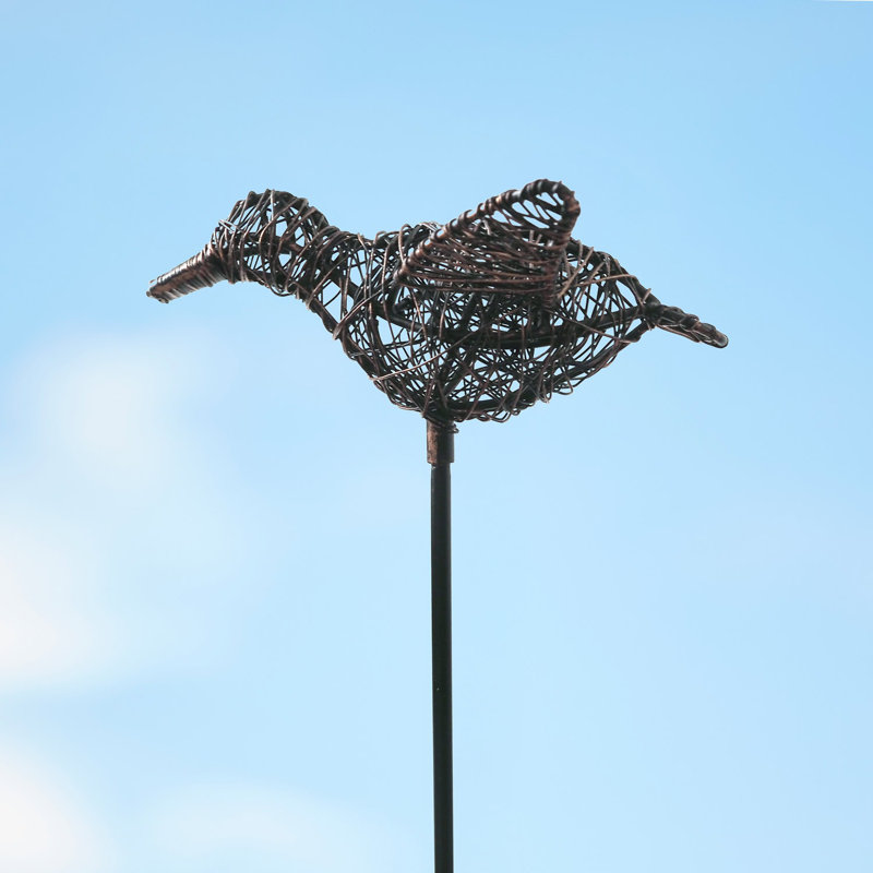Recycled Wire Duck Garden Stake Decoration