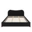 Upholstered Platform Bed with Headboard & Wood Legs-832933885-832933886