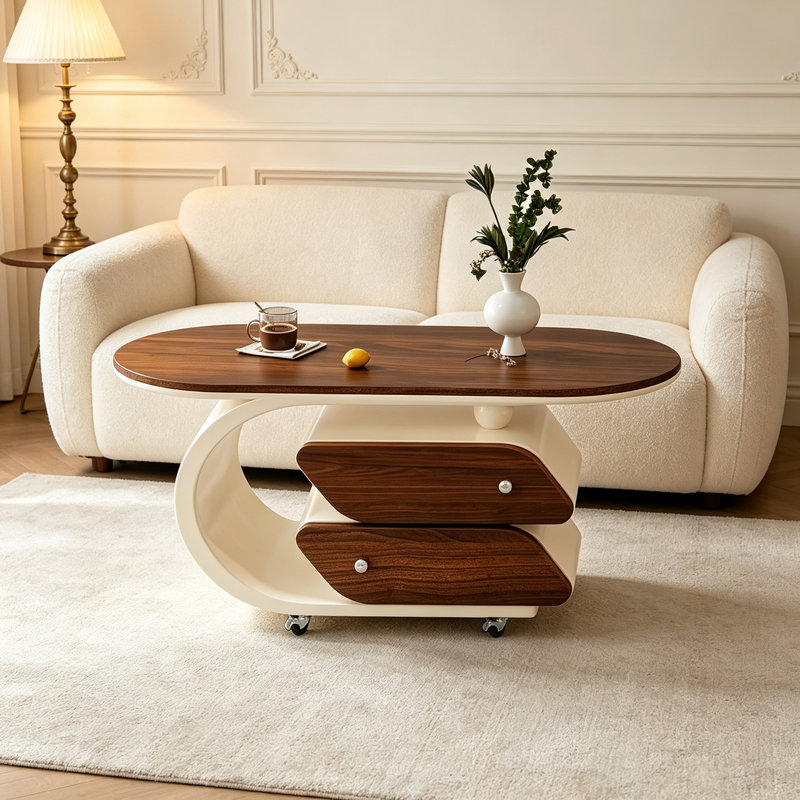 Delrico, 19.68" H x 47.24" W x 23.62" D, Nut-Brown/White