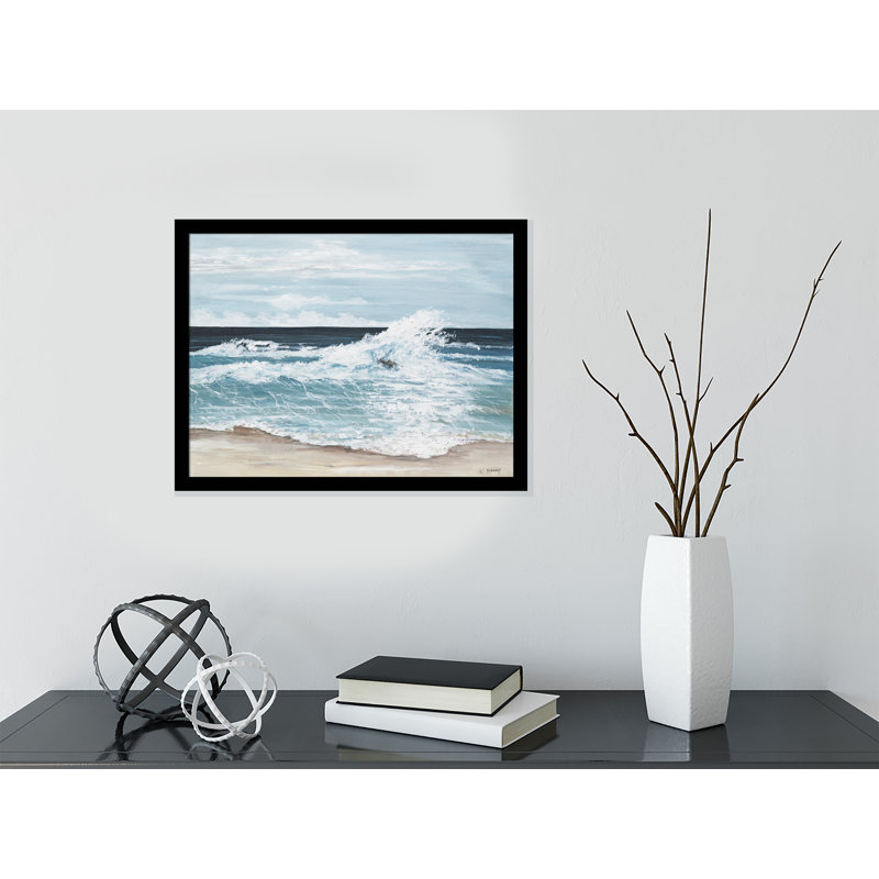 «Tide» - reproduction d'art, H 14,5 po x l 18,5 po x P 1 po, Blanc / aubergine / banane / brun clair / rouge br