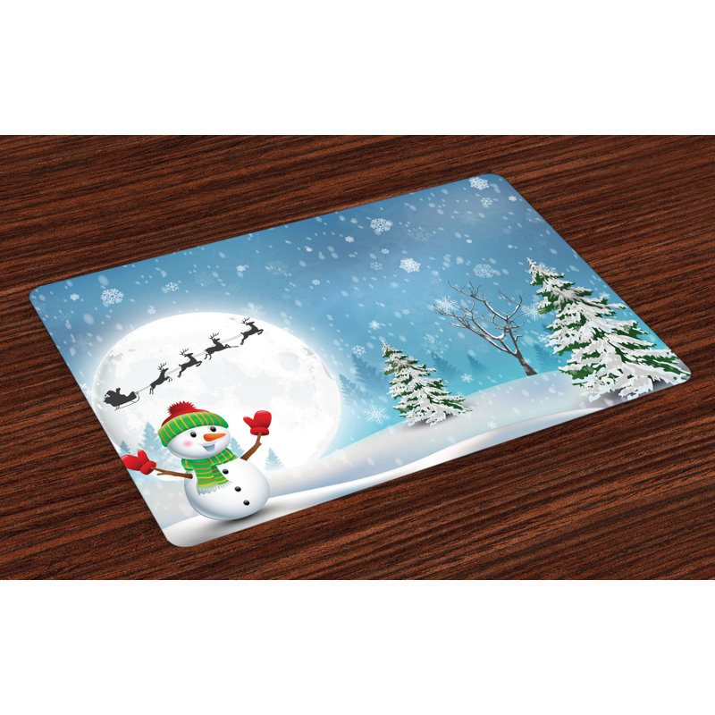 Margret Christmas Jolly Snowman Santa Placemat
