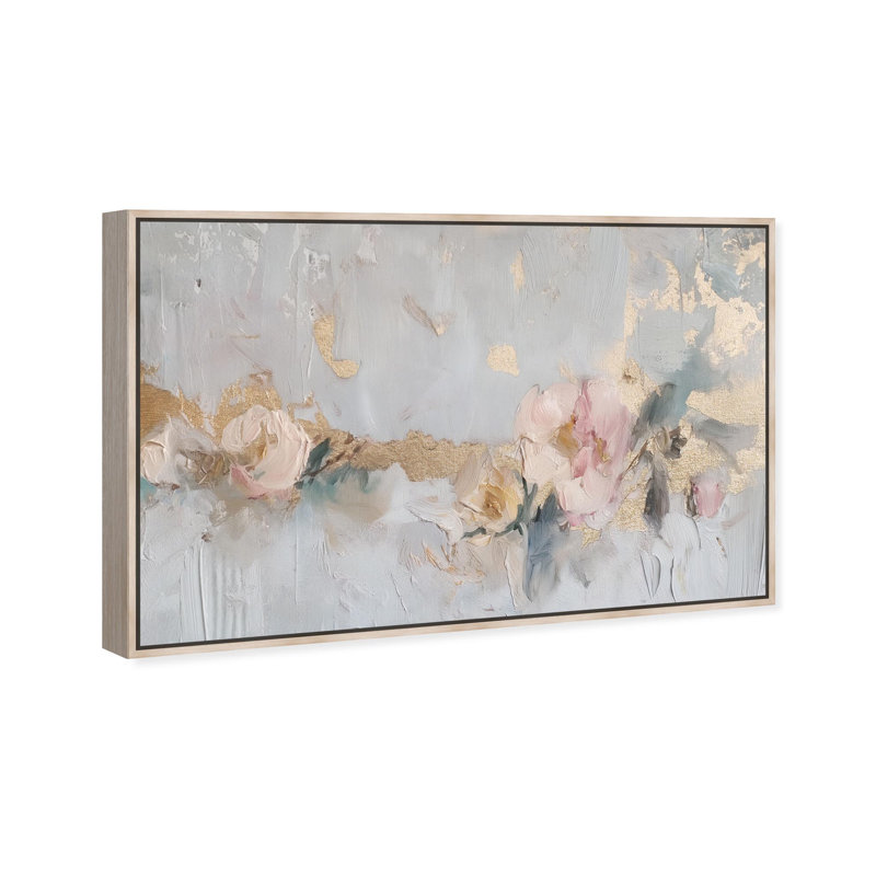 Oliver Gal Velvet Alloy III Floral Abstract - Liquid Framed Canvas Art, 31" H x 46" W, Brown
