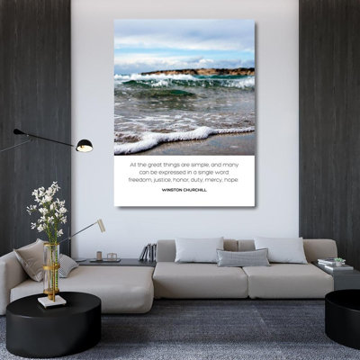 Dovecove ArtsyQuotes Gallery Wrapped Canvas Art: Winston Churchill Quote: Great Things are Simple ArtsyQuotes-001483