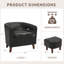 Chaise d'appoint rembourrée avec repose-pieds tonneau-413175152