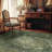Vintage Floral Distressed Design Non-Slip Low-Pile Soft Thin Faux Wool Area Rug-1835124420