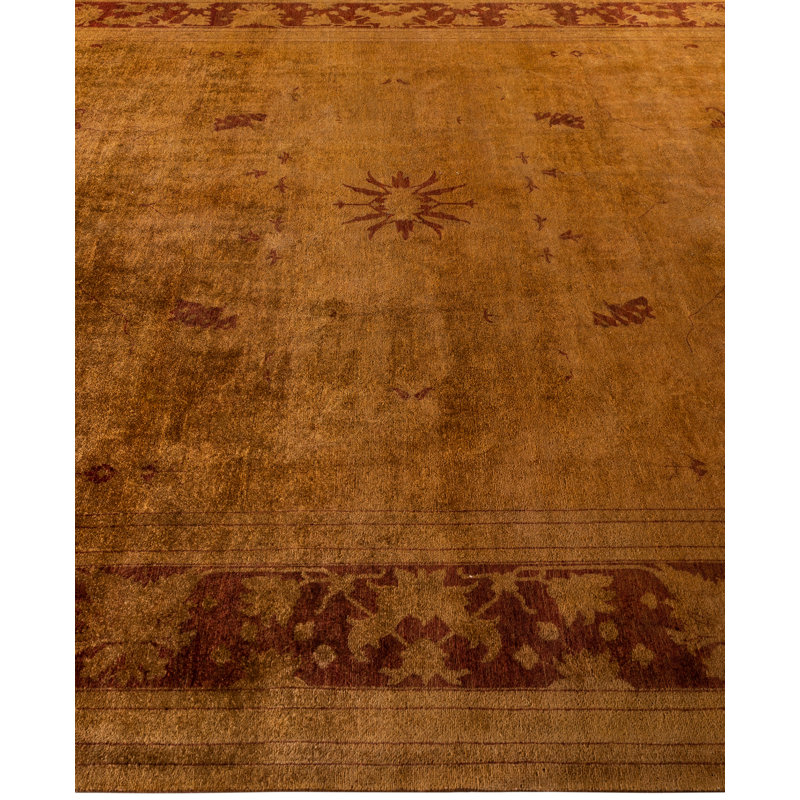 Overdyed Hand-Knotted Wool Modern-Contemporary Brown Area Rug 9' 1" x 11' 10"