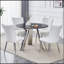 Ensemble de table de salle à manger en pierre frittée de 42 pouces avec ensemble de chaises en polyuréthane poli miroir-1600423375