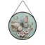 Papillon en relief et fleurs vitrail pour fenêtre-1040152991