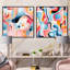 Dabin - Ensemble de 2 collages abstraits carrés-101847690-101847693